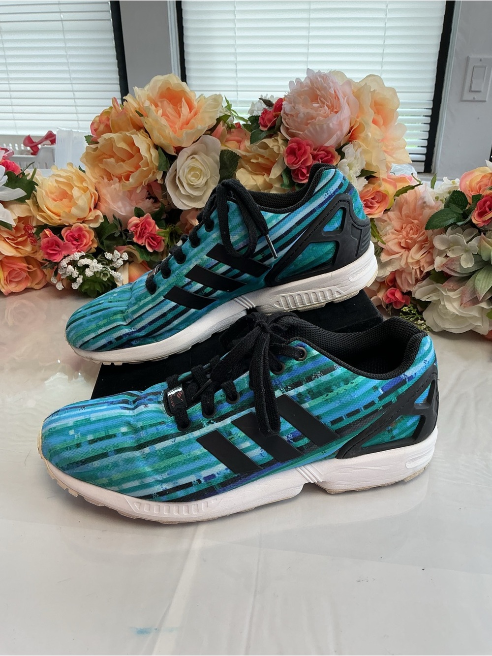 Adidas ZX Flux Torsion S76505 Graphic Running Shoes Blue Men’s Size 9
